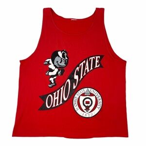 Vintage Ohio State Brutus Buckeye Men’s 90s Red & Black Tank Too - Sz L/XL